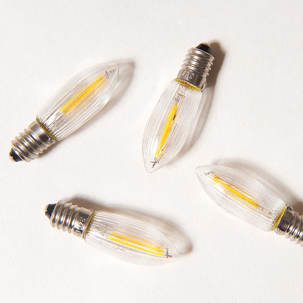 Adventný svietnik drevený BIELY s LED filament čírymi žiarovkami 7x34V/0,2W