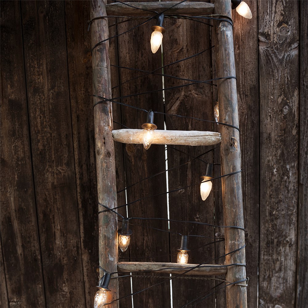 Vonkajšia ledková spájateľná reťaz ŠIŠKA FILAMENT biela 20xLED/20V/0,2W, 14m, čierna kabeláž+transformátor