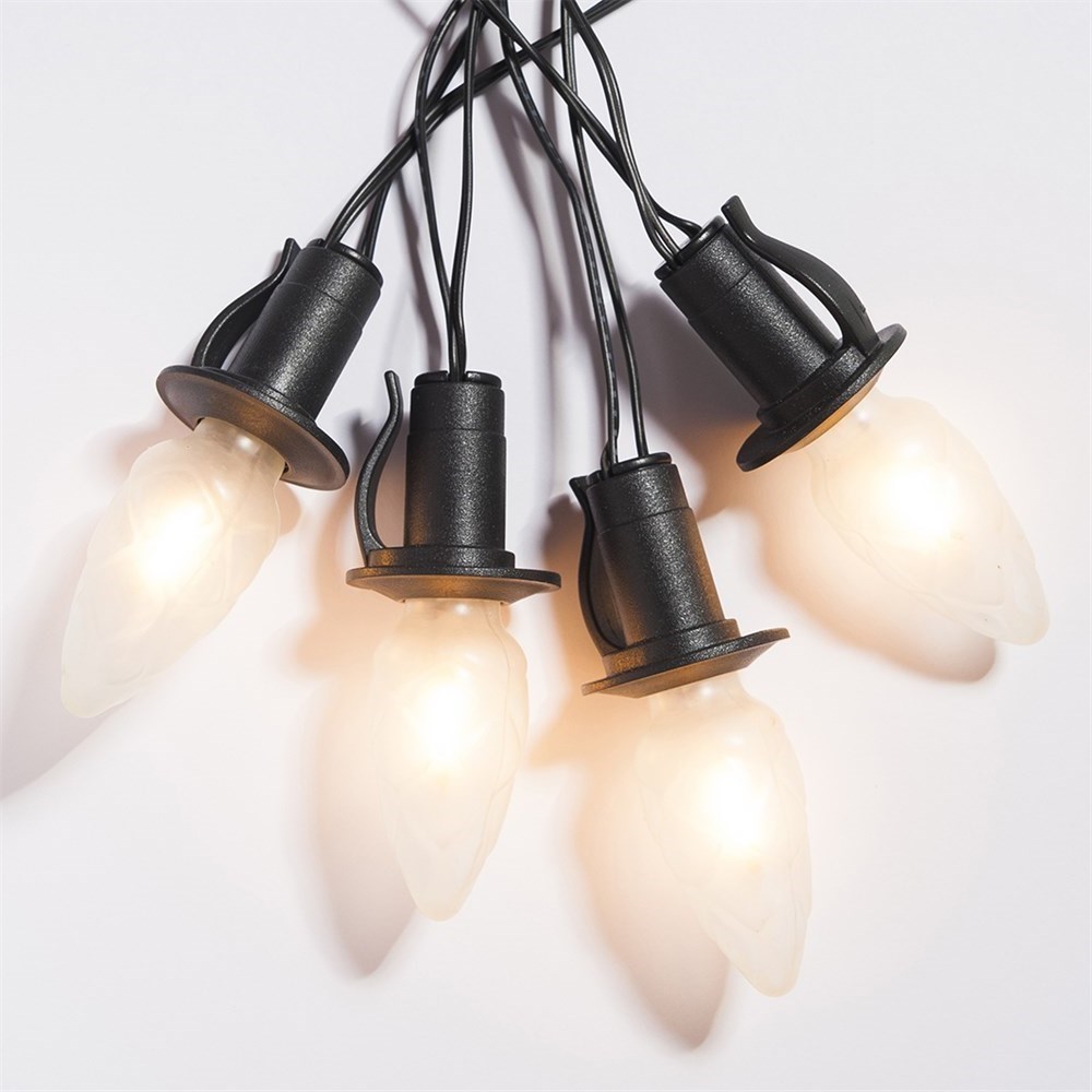 Vonkajšia predlžovacia reťaz ŠIŠKA FILAMENT biela 20xLED/20V/0,2W, 14m čierna kabeláž bez transformátora
