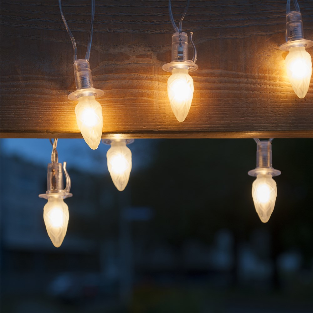 Vonkajšia predlžovacia reťaz ŠIŠKA FILAMENT biela 20xLED/20V/0,2W, 14m číra kabeláž bez transformátora