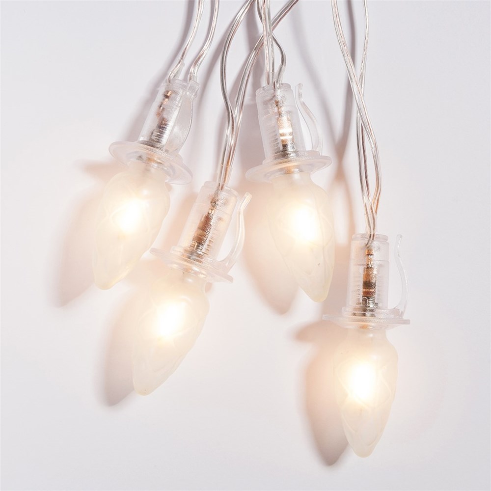 Vonkajšia predlžovacia reťaz ŠIŠKA FILAMENT biela 20xLED/20V/0,2W, 14m číra kabeláž bez transformátora