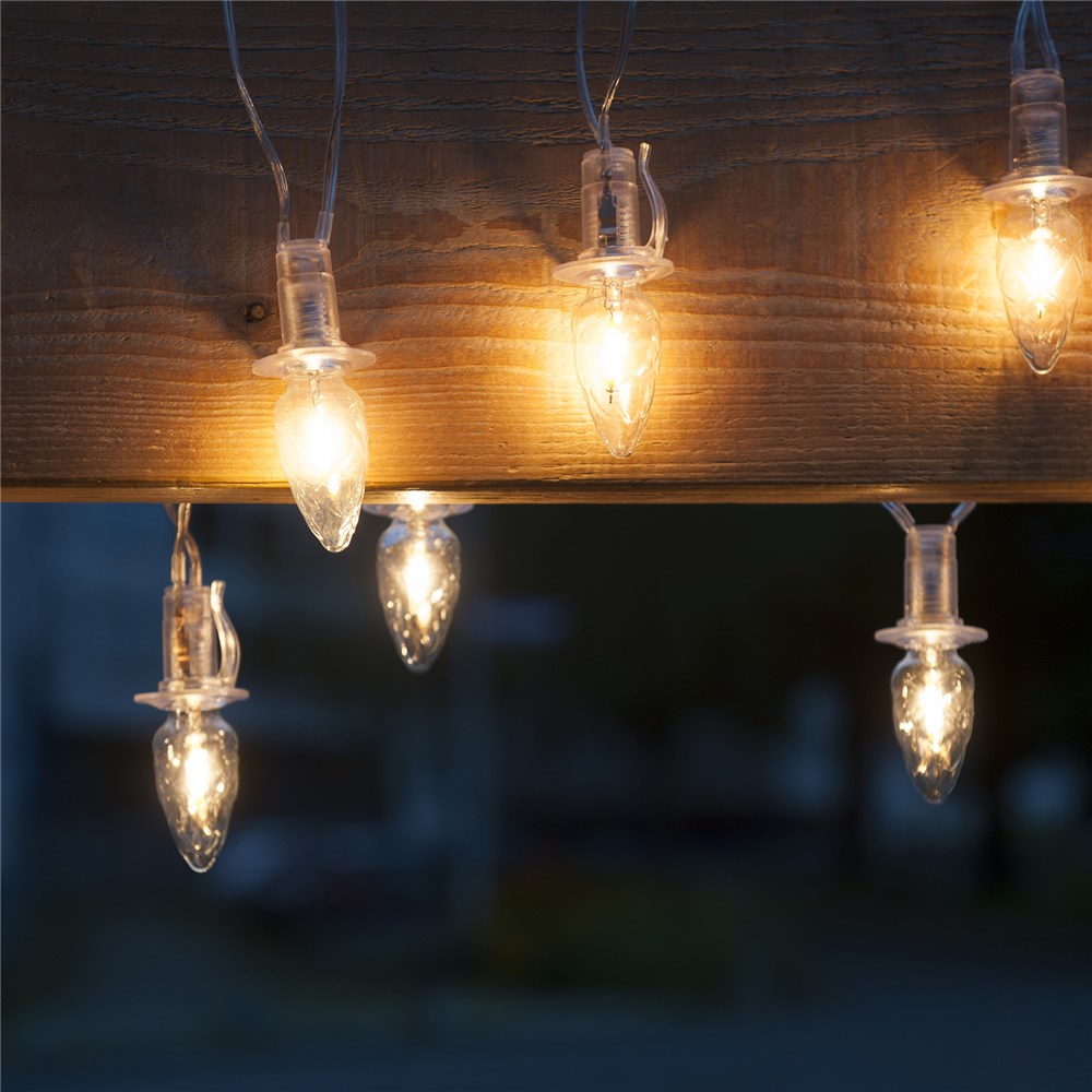 Vonkajšia predlžovacia reťaz ŠIŠKA FILAMENT číra 20xLED/20V/0,2W, 14m číra kabeláž bez transformátora