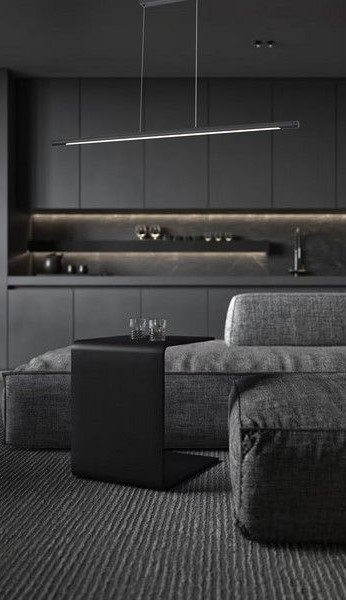 BRANSON ledkové visiace svietidlo matné čierne 1xLED/18W/4000K, 100x2,5cm