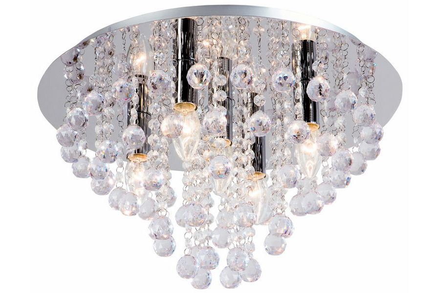 LONDON CRYSTAL krištáľový stropný luster chrómový 5xE14/40W, priemer: 46cm