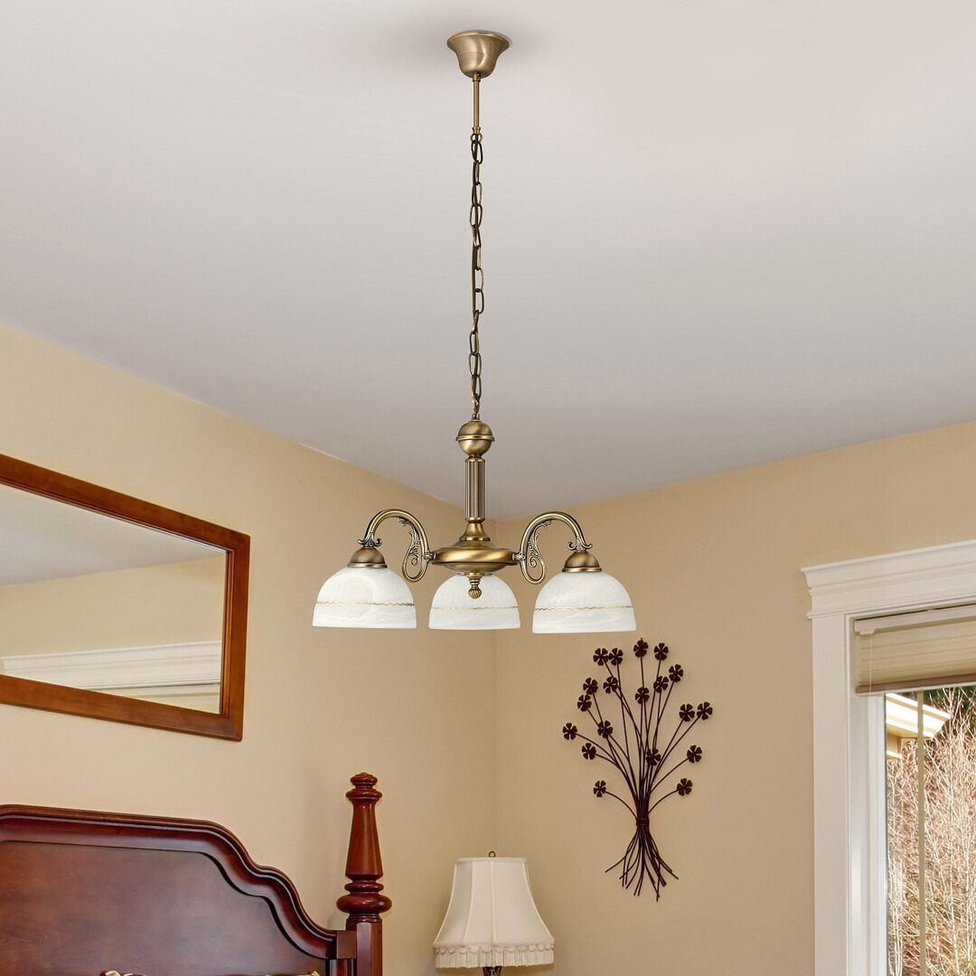 FLOSSI visiaci luster bronz/biela 3xE27/40W