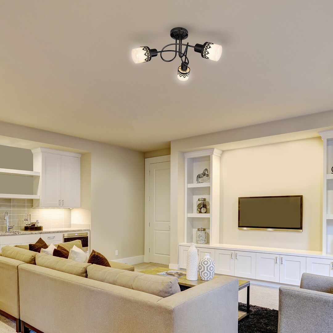 LACEY stropné svietidlo čierne 3xE14/40W