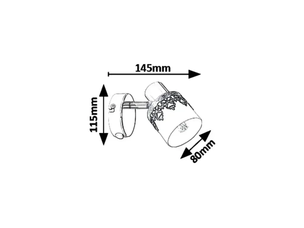 LACEY nástenné svietidlo čierne s vypínačom  1xE14/40W