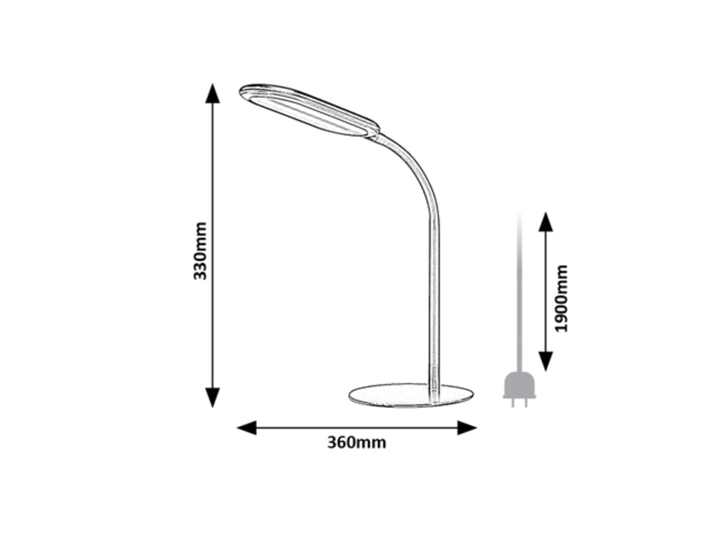 ADELMO dotyková stolná lampa so stmievačom čierna LED/10W CCT 3000-6000K, výška: 33cm