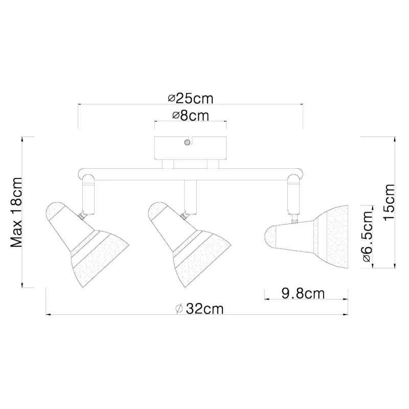 ALASKA ledkové stropné svietidlo 3xLED/4W