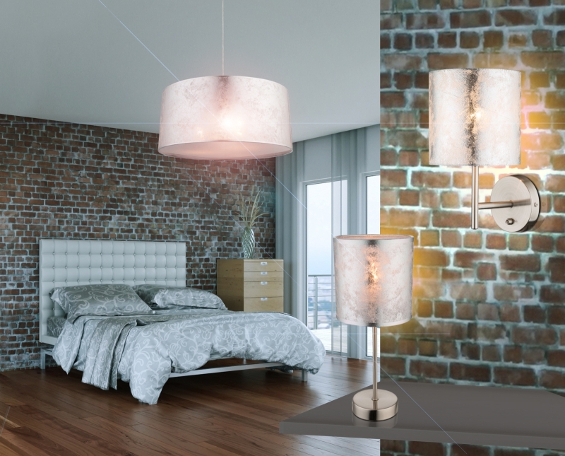 AMY nástenná lampa strieborná s vypínačom 1xE14/40W