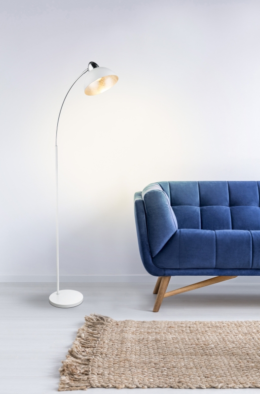 ANITA stojanová lampa biela-chróm 1xE27/40W, výška: 155cm 