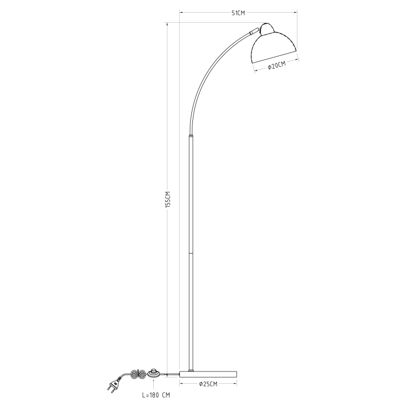 ANITA stojanová lampa imitácia hrdze-zlatá 1xE27/40W, výška: 155cm 