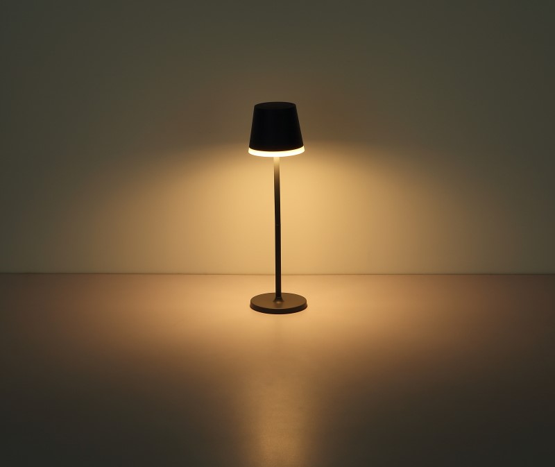 Solárne stolové led svietidlo antracitové 10xLED 0,06W/3V/3000K, IP44