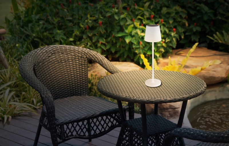 Solárne stolové led svietidlo biele 10xLED 0,06W/3V/3000K, IP44