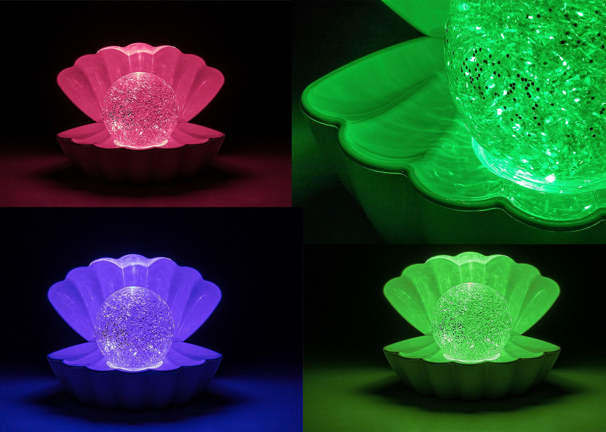 SPARKLY svietiaca dekorácia biela mušľa RGB LED/0,8W na batérie