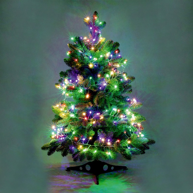 Vonkajšia duálna girlanda 600 micro LED multicolor/teplé biele s časovačom, 9m, 11 programov + diaľkové ovládanie 