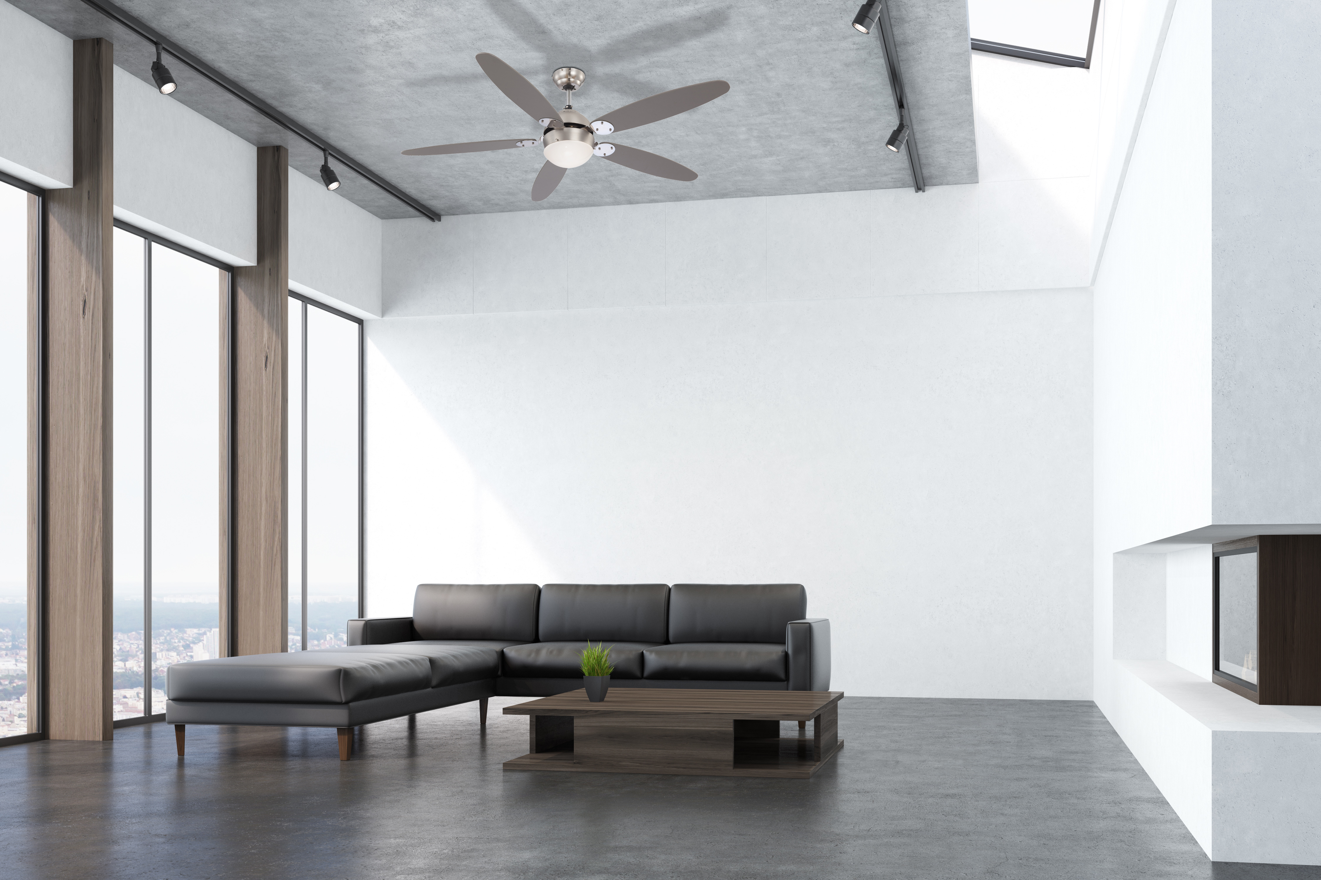 AZURA stropný ventilátor so svetlom 1xE14/60W, buk/grafit