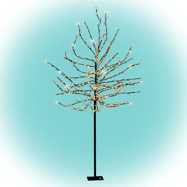 Svietiaci vonkajší stromček kvitnúca čerešňa 320LED teplá biela, 200cm