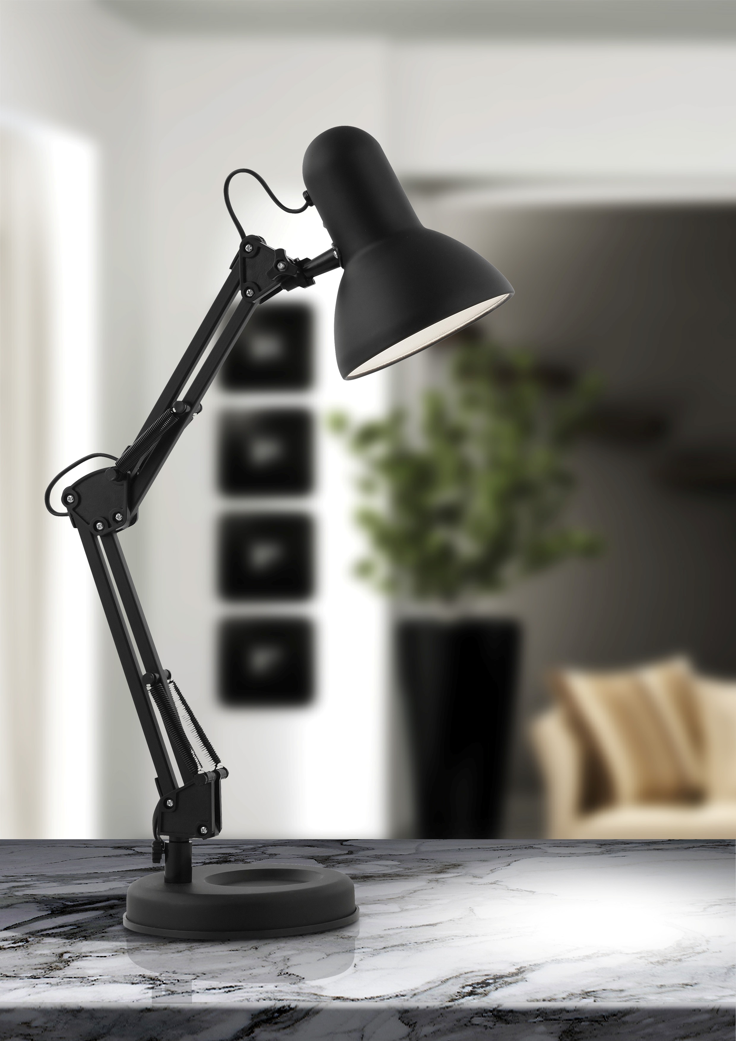 FAMOUS stolná lampa čierna 1xE27/40W