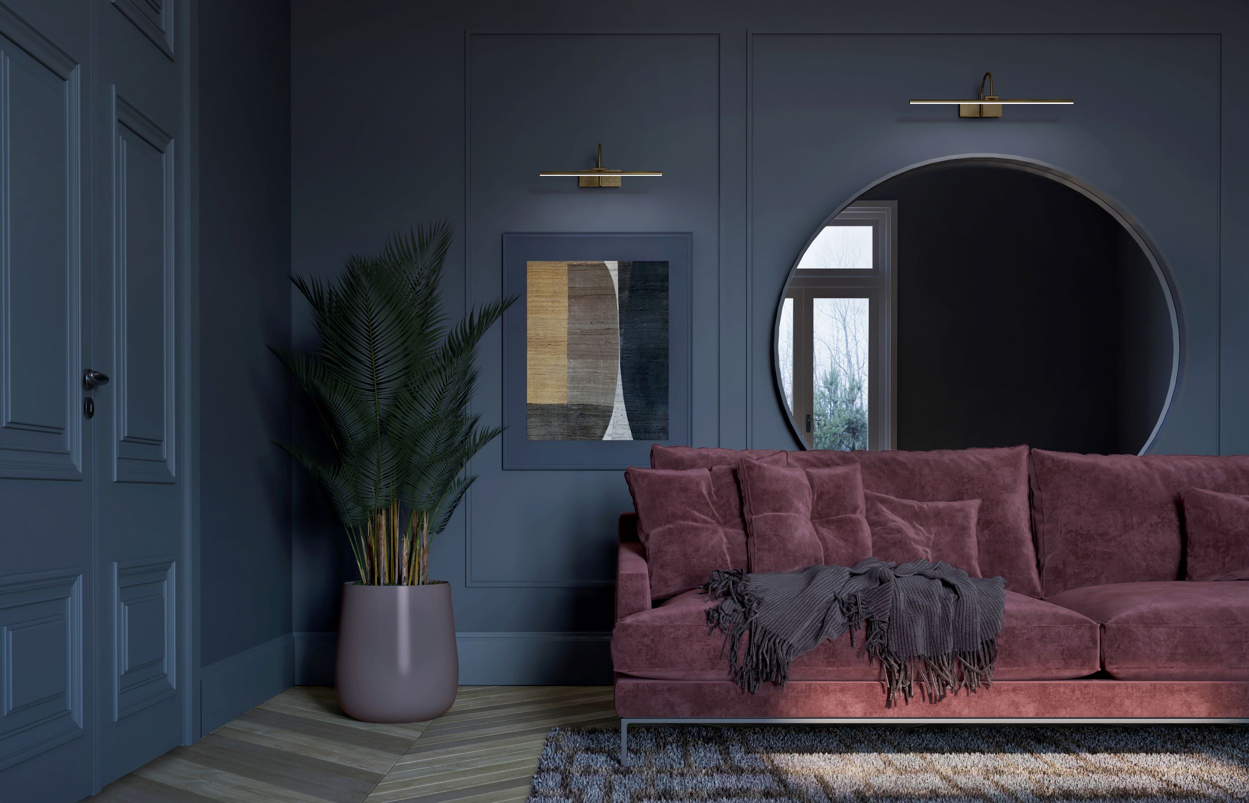 GIOTTO nástenné svietidlo antická mosadz LED/9W/3000K, dĺžka 45,5cm