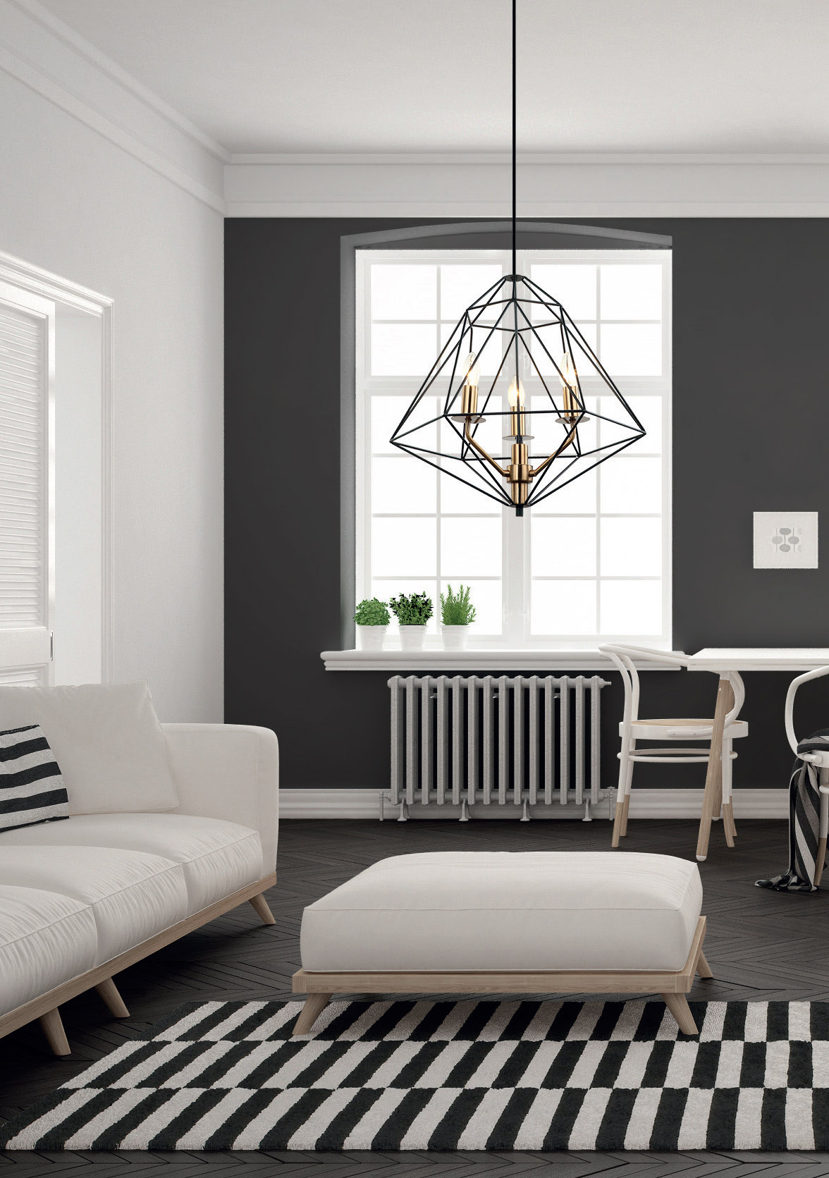 MARESMO visiaci kovový luster čierny 3xE14/40W 