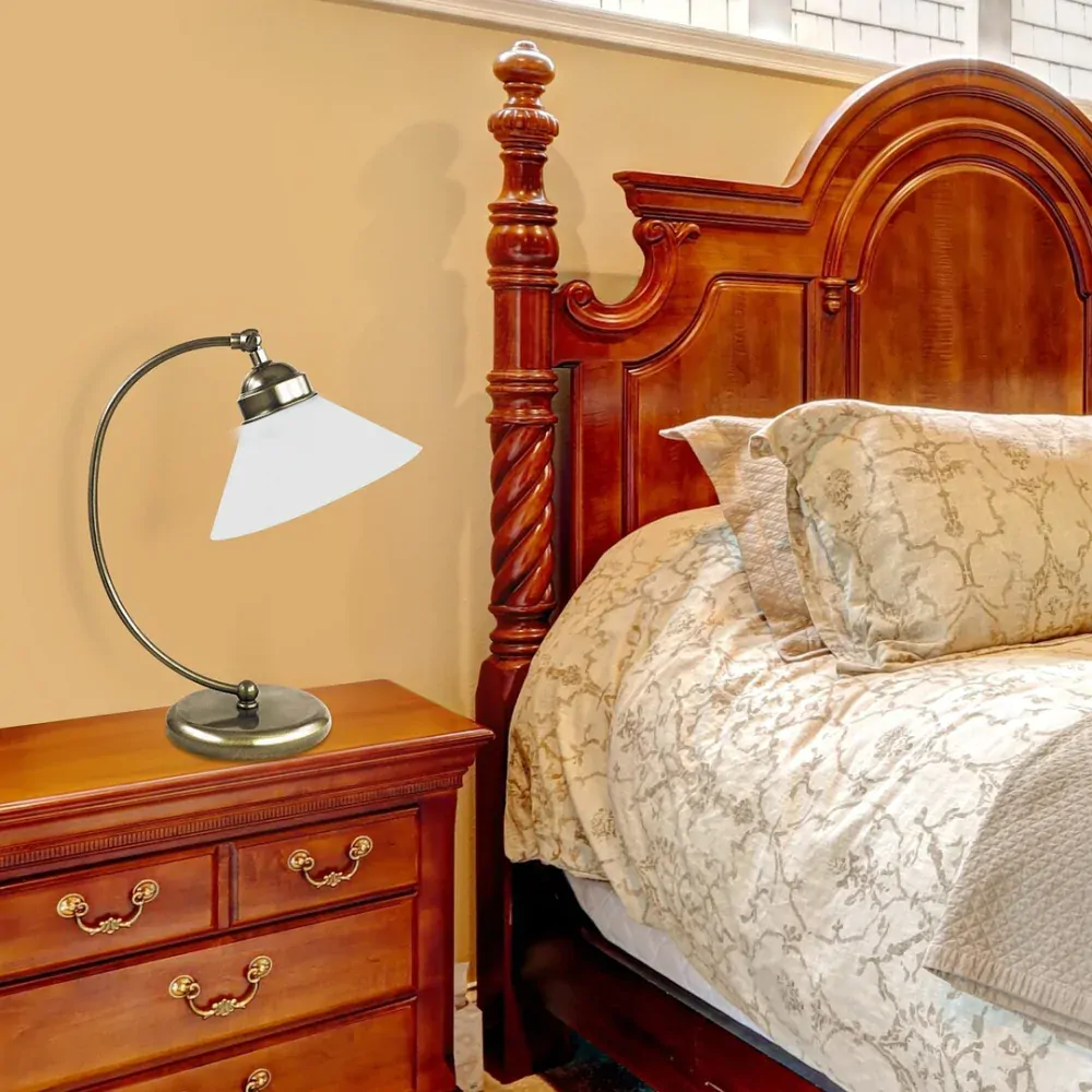 Marian nočná lampa bronz/biela 1xE27/60W, výška: 39cm