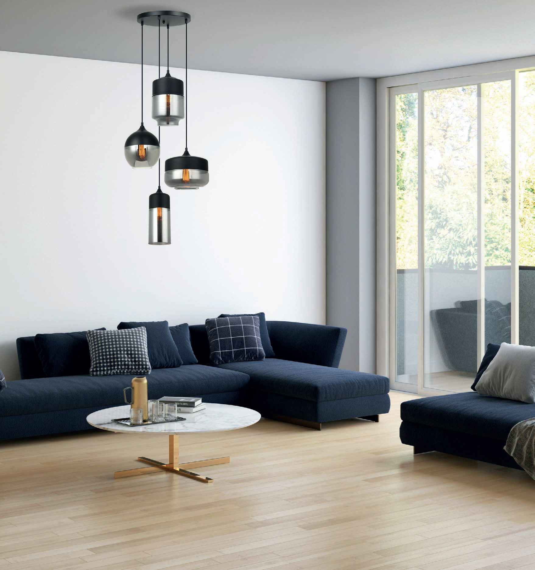 MOLINA visiaci luster čierny 4xE27/40W