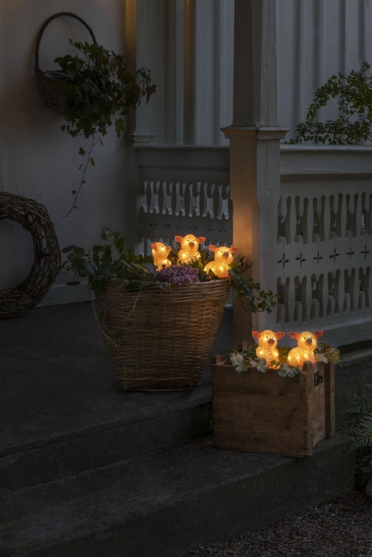 Svietiace prasiatka 5ks 40 LED teplá biela, výška 12,5 a 10cm