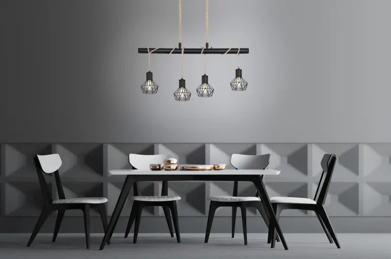 PRISKA visiaci luster kov/lano 4xE27/60W