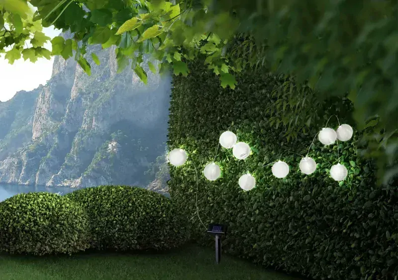 Solárna reťaz s bielymi lampiónmi 10xLED/0,06W IP44, 3m