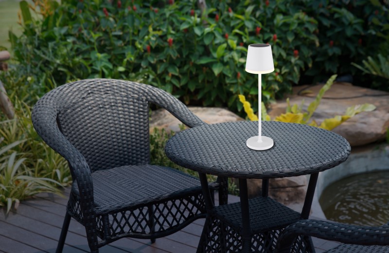 Solárne stolové led svietidlo biele 10xLED 0,06W/3V/3000K, IP44