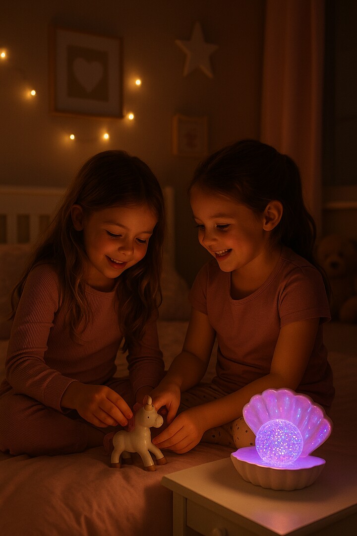 SPARKLY svietiaca dekorácia biela mušľa RGB LED/0,8W na batérie