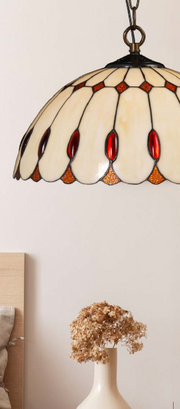 TIFFANY vitrážny závesný luster 2xE27/60W č.226