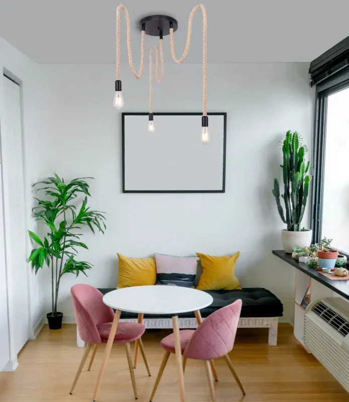 ULLEU visiaci luster kov/lano 3xE27/60W, priemer: 30cm