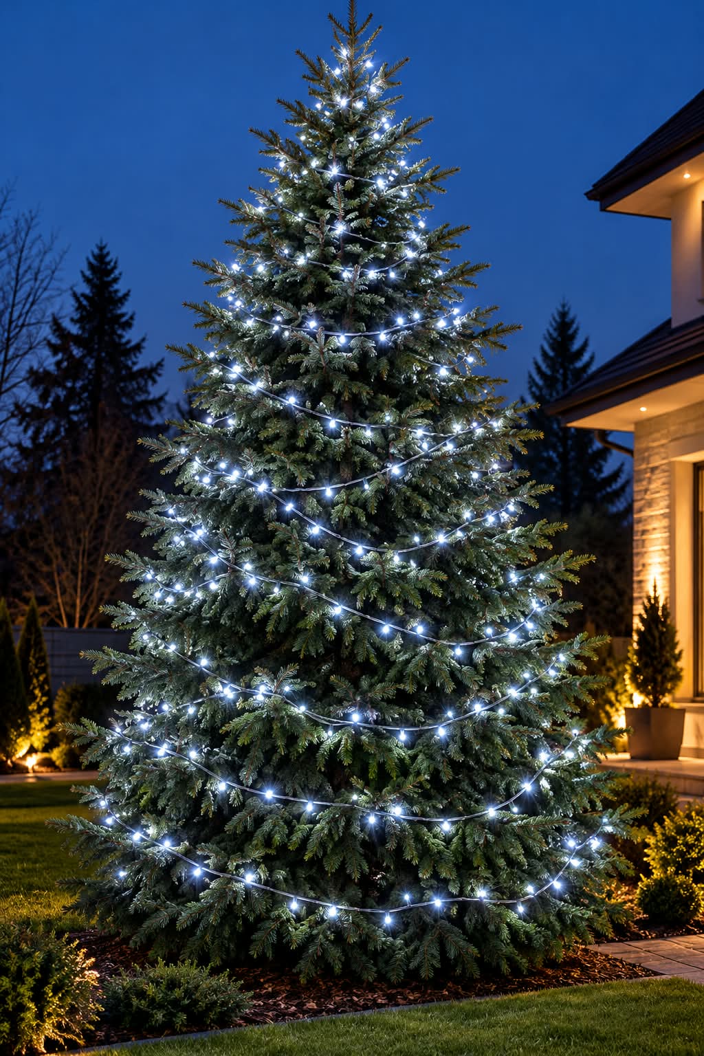 DOT LED vonkajšia reťaz 1000ks bodových led diód studená biela, 70m, 8+4 režimov svietenia, číry kábel