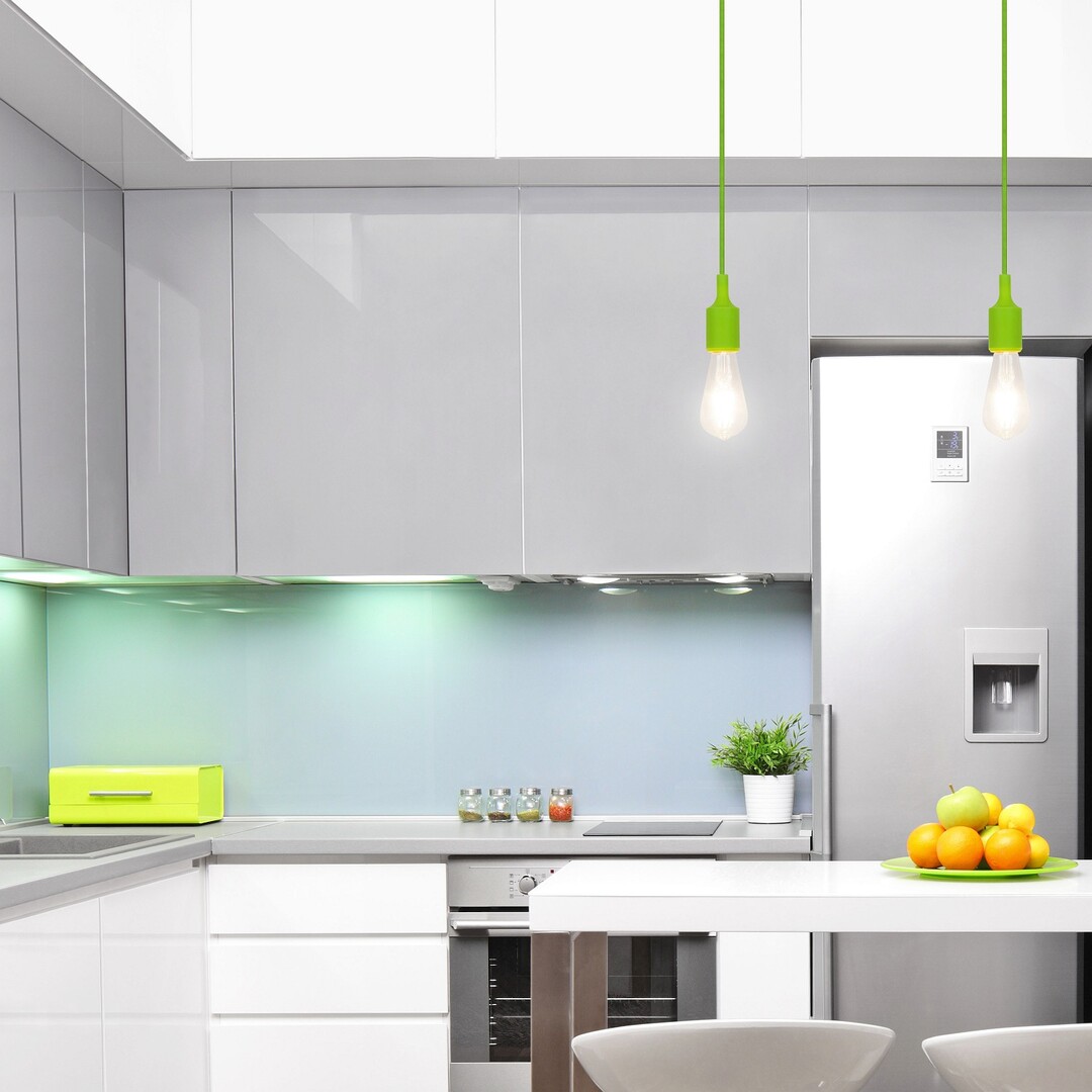 Roxy závesné silikónové lanko zelené pre objímku E27, dĺžka 150cm