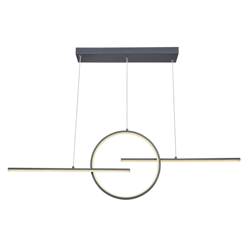 BARRAL visiaci ledkový luster na diaľkové ovládanie grafit 1xLED/50W/CCT 2700-4500-6000K, výška: 150cm