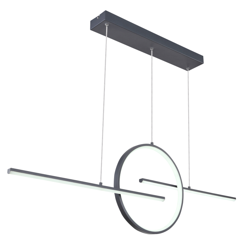 BARRAL visiaci ledkový luster na diaľkové ovládanie grafit 1xLED/50W/CCT 2700-4500-6000K, výška: 150cm
