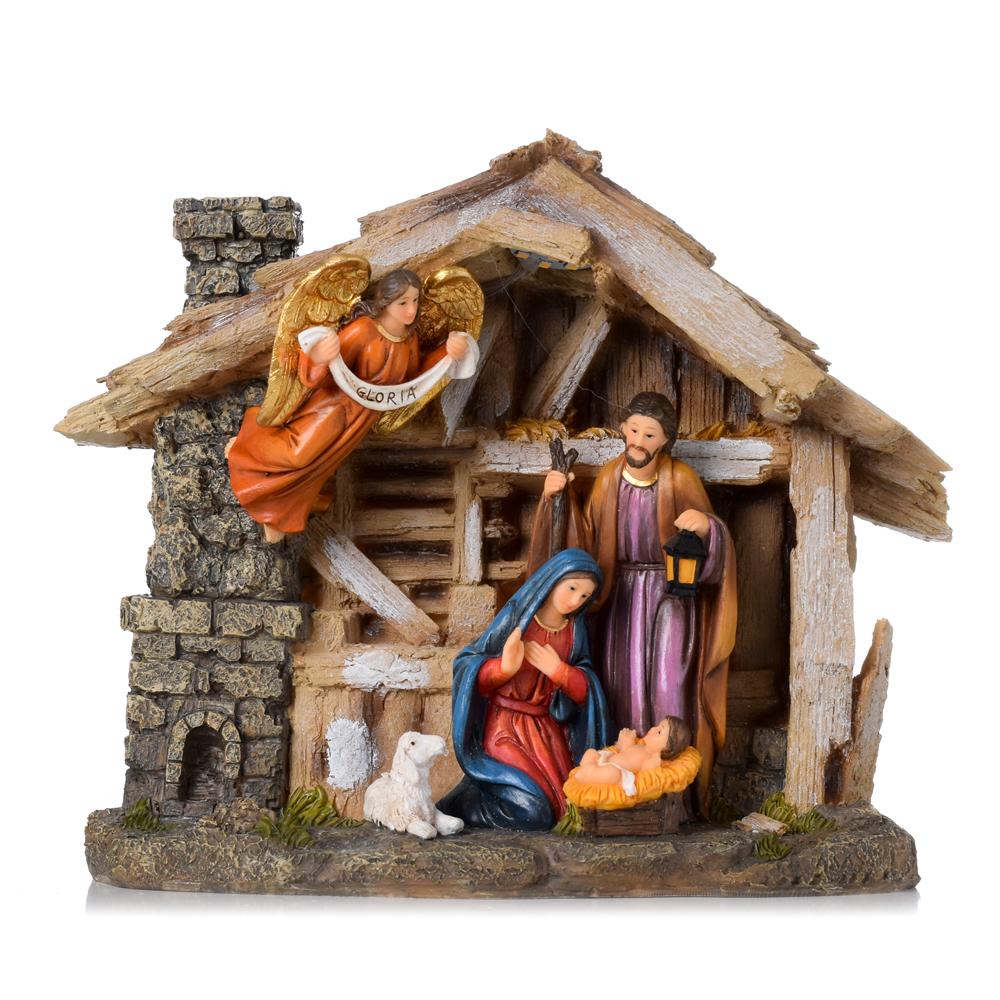 Svietiaci BETLEHEM polyresin 10LED teplá biela na batérie, 25,3x10,2x21,2cm