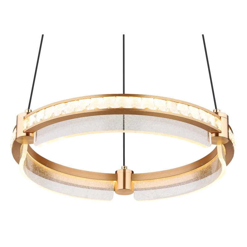 BLONDIE visiaci ledkový luster s krištálikmi na diaľkové ovládanie zlatý 1xLED/36W/CCT 2700-4000-6000K, priemer: 40cm