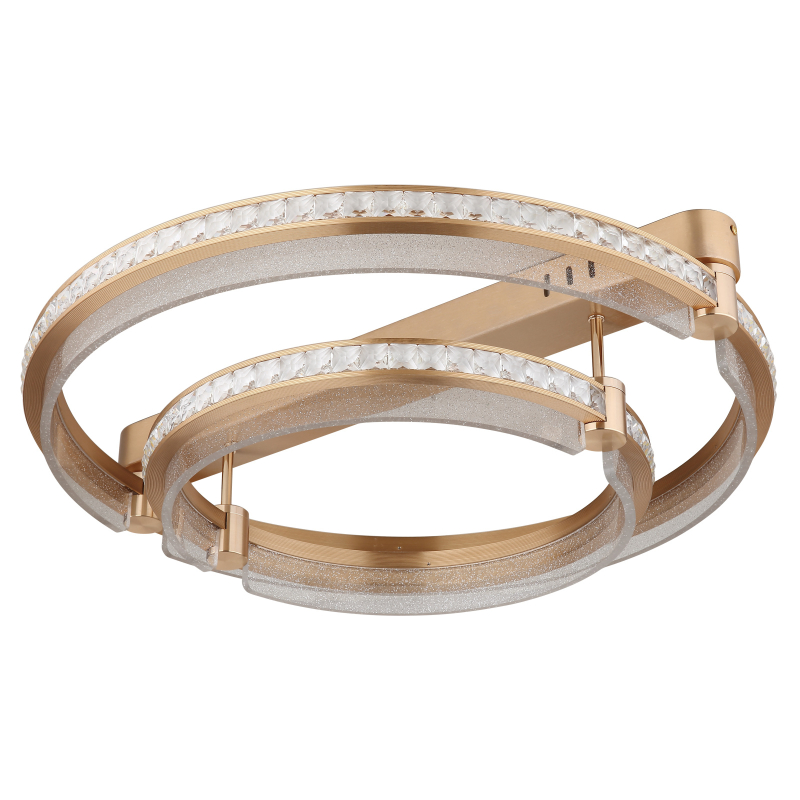 BLONDIE stropný ledkový luster s krištálikmi na diaľkové ovládanie zlatý 1xLED/78W/CCT 2700-4000-6000K, priemer: 60cm