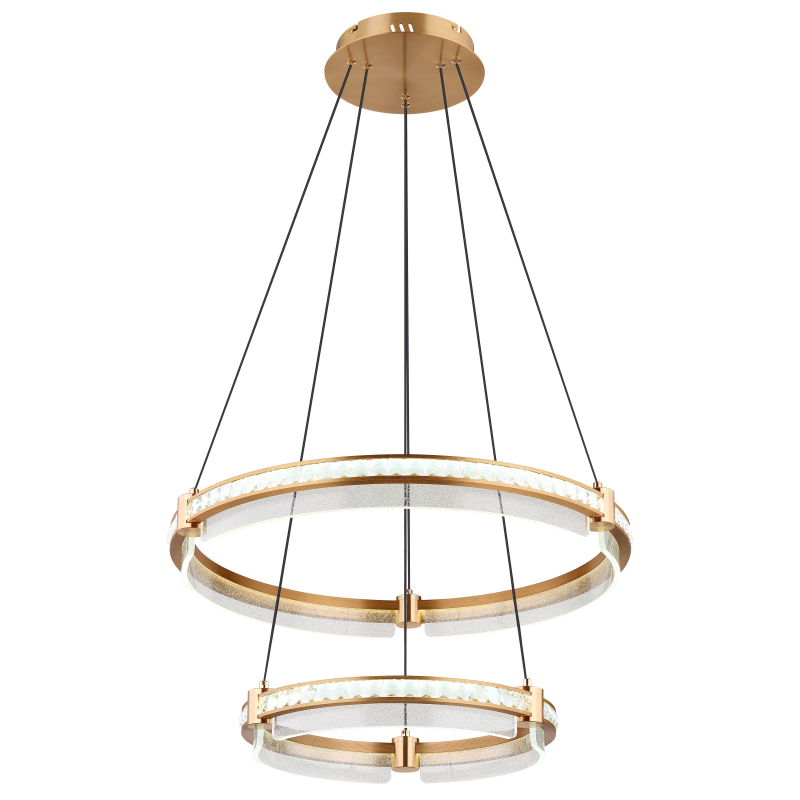 BLONDIE visiaci ledkový luster s krištálikmi na diaľkové ovládanie zlatý 1xLED/78W/CCT 2700-4000-6000K, priemer: 60cm