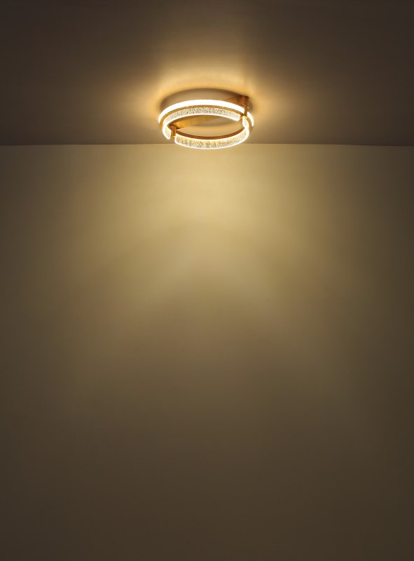 BLONDIE stropný ledkový luster s krištálikmi na diaľkové ovládanie zlatý 1xLED/78W/CCT 2700-4000-6000K, priemer: 60cm