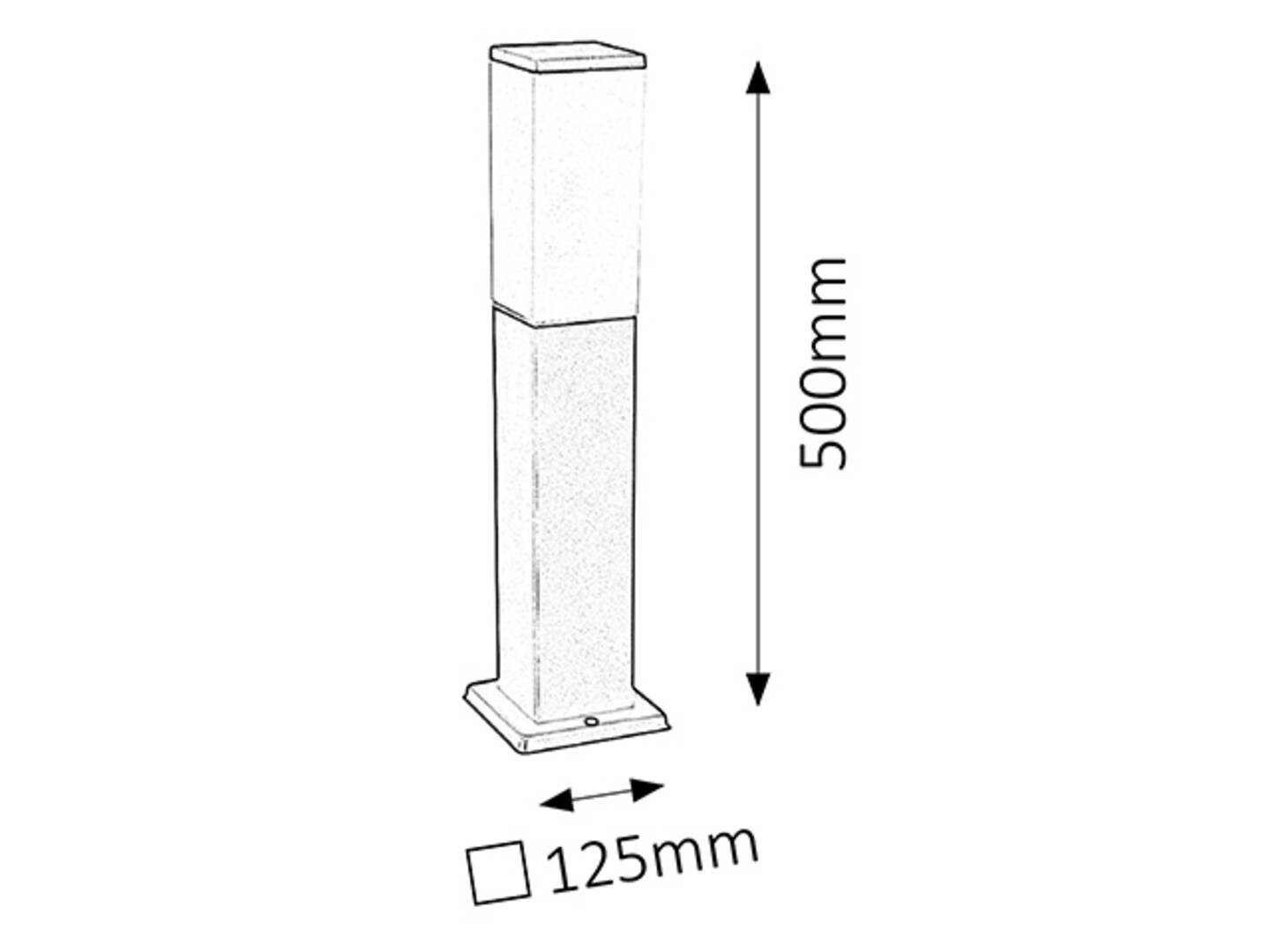 BONN stĺpik čierny 1xE27/60W IP44, výška: 50cm