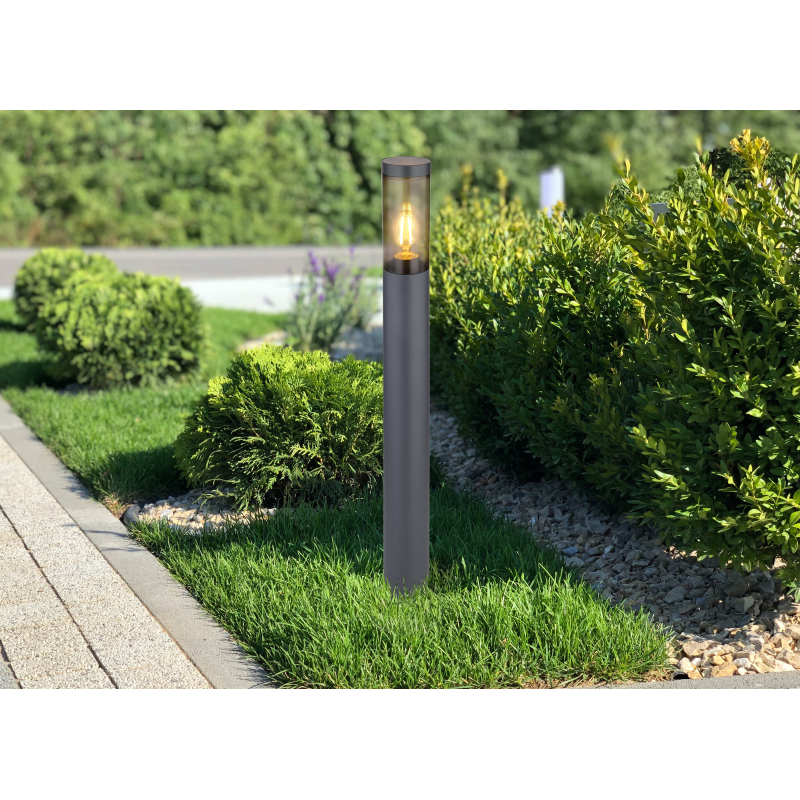 BOSTON vonkajšie svietidlo antracit/dymová stĺpik 80cm 1xE27/23W IP44