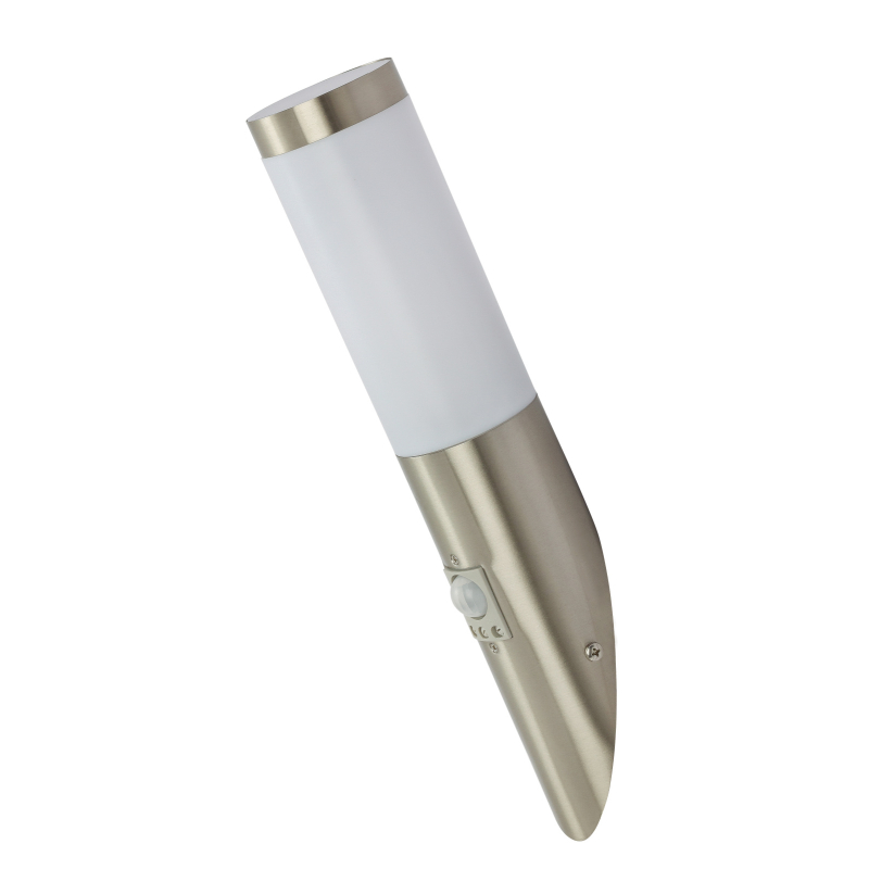 BOSTON vonkajšie nerezové nástenné svietidlo so senzorom pohybu 1xE27/60W IP44