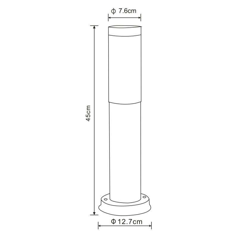 BOSTON vonkajšie svietidlo antracit stĺpik 45cm 1xE27/60W IP44