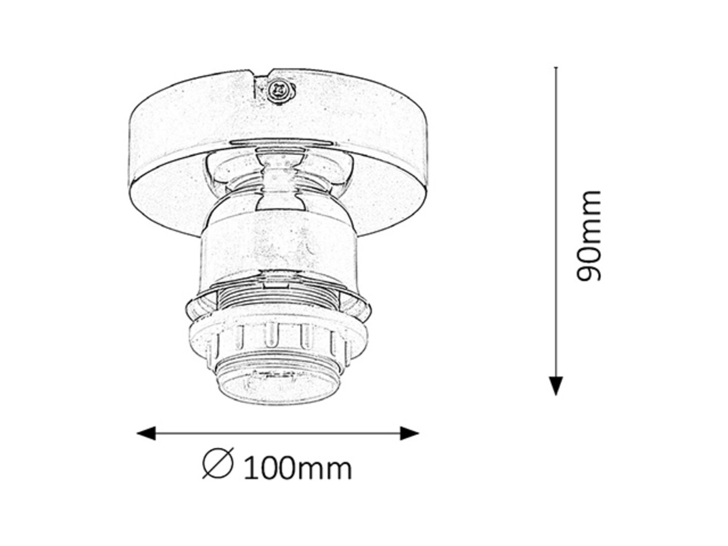 Bottom kovová základňa pre lampu chrómová pre objímku E27, priemer: 10cm