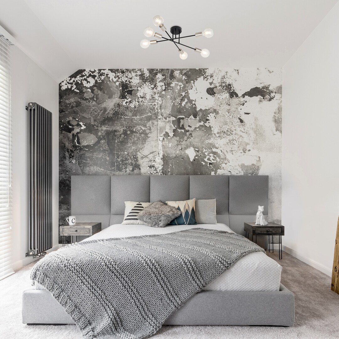 BRANWEN stropné svietidlo čierne/matný chróm 6xE27/25W