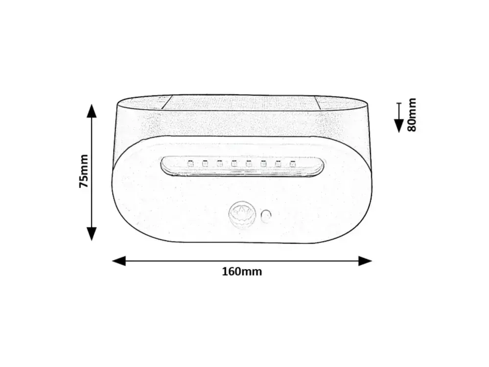 Brezno nástenné solárne led svietidlo čierne so senzorom 3,2W/4000K/145lm IP44